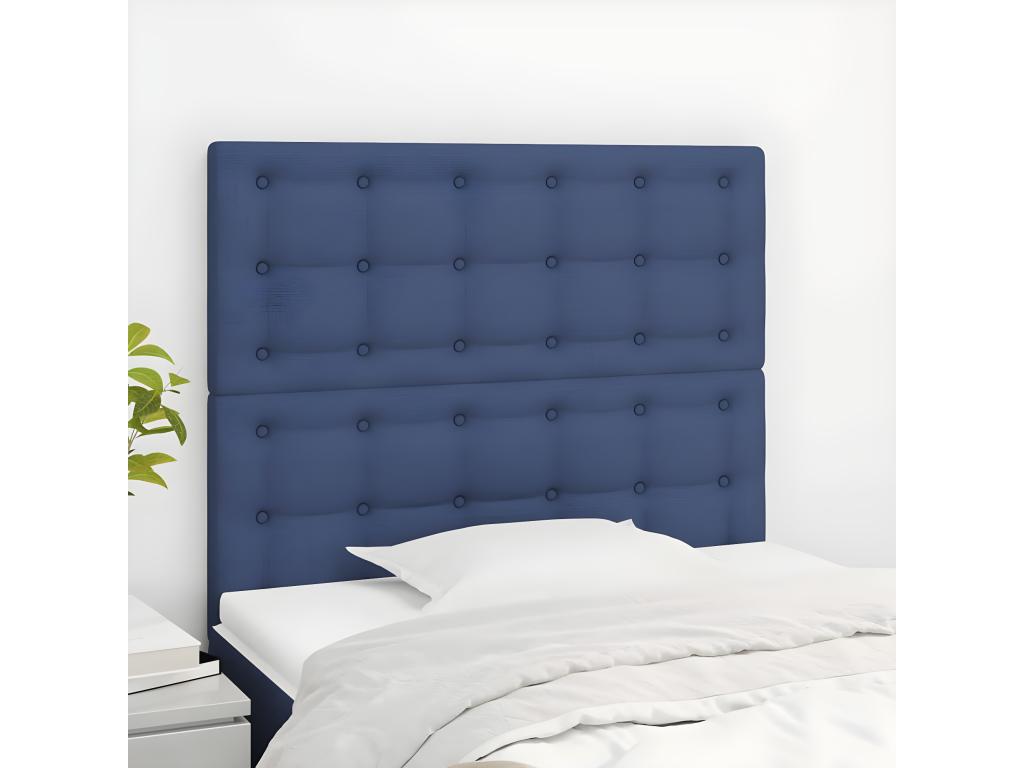 2-Piece Headboard Set, Blue, 90x5x78/88 cm, Fabric