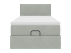 Homelumiere bed frame and light grey 90x200 cm velvet mattress