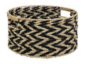 Set of 3 Beige and Black Storage Baskets, 38cm Diameter, 30cm Diameter and 24cm Diameter