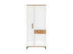 2-Door Wardrobe, Honey Oak/White - Homelumiere - W 85 x D 56 x H 197 cm