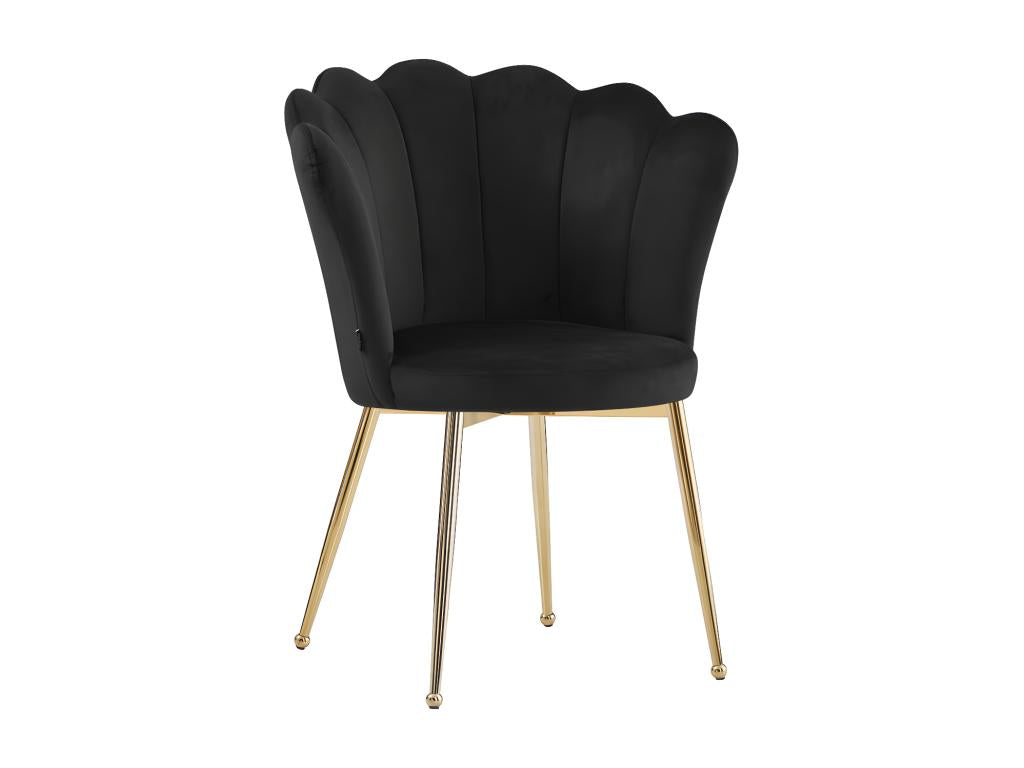Set of 2 Delimoa Gold chairs with black velvet seats 11539ILJI