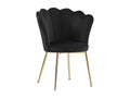 Set of 2 Delimoa Gold chairs with black velvet seats 11539ILJI