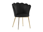 Set of 2 Delimoa Gold chairs with black velvet seats 11539ILJI