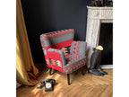 Homelumiere - Hand-embroidered armchair with black wooden legs, 68x70x77.5cm