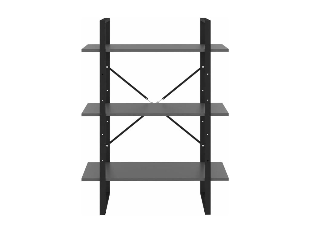 Grey bookcase 80x30x105 cm engineered wood