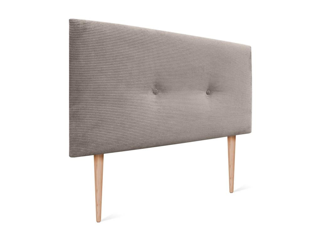 Homelumiere Plain Corduroy Headboard with Buttons 160x115 with Bed Legs 150/160 - Brown
