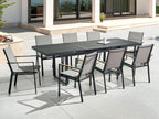 Delimoa 8-Seater Garden Dining Set, Black Metal, 43331FWRE