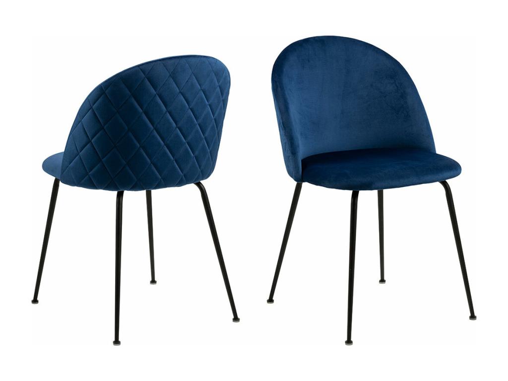 Homelumiere blue velvet dining chair.