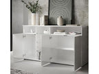 Low sideboard for living room/dining room in white with LED lighting, 150x40x82cm, Homelumiere A1