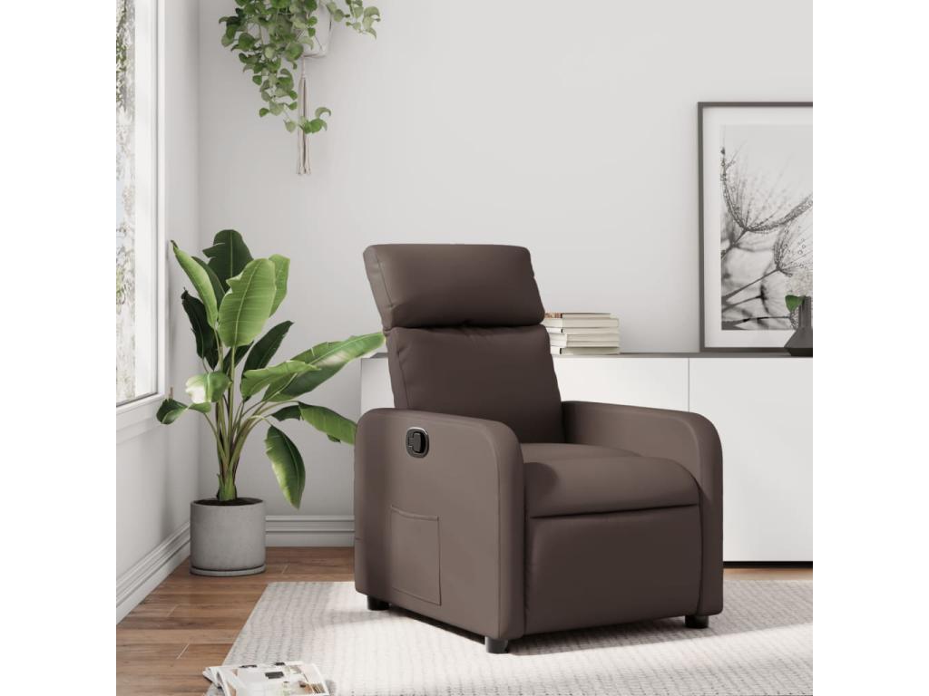 Brown Faux Leather Reclining Armchair