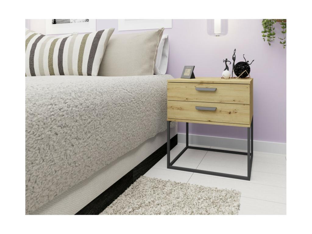 Homelumiere 6-Drawer Bedside Table - Oak