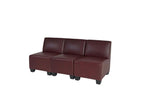 Modular 3-seater sofa Homelumiere faux leather - red-brown without armrests
