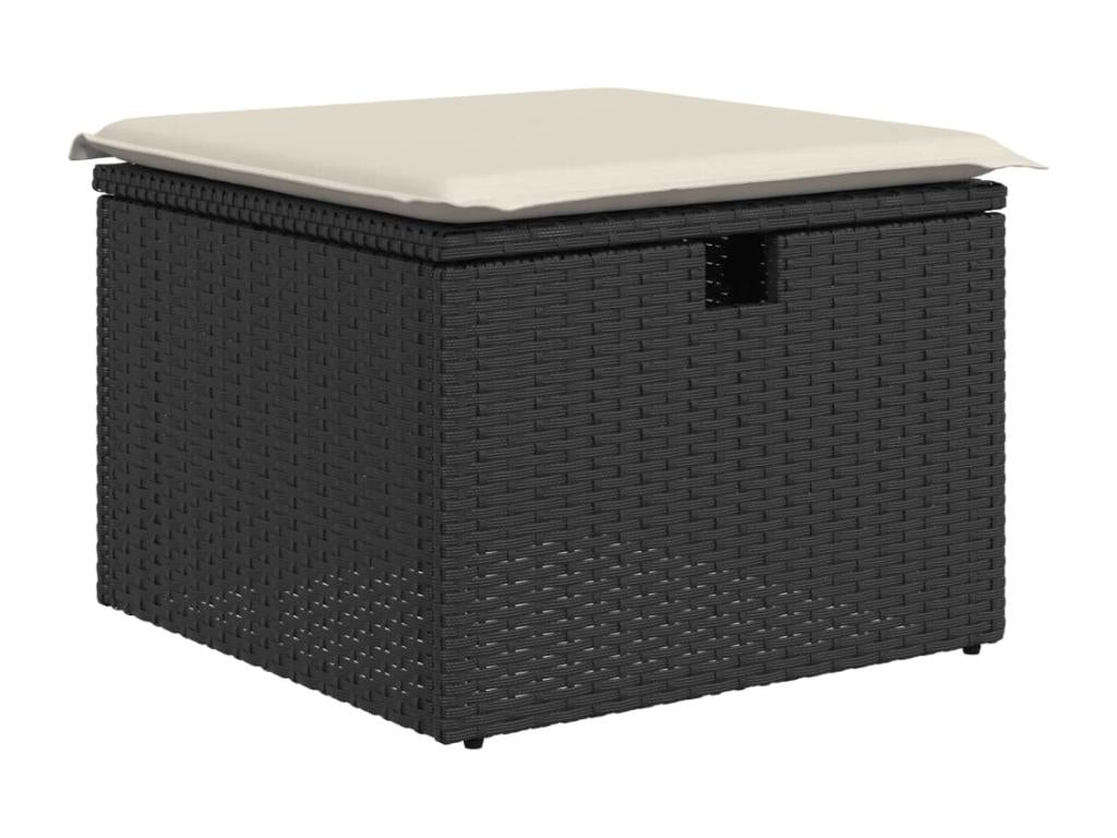 9-piece garden furniture set with cushions, black wicker resin 81205JMGU