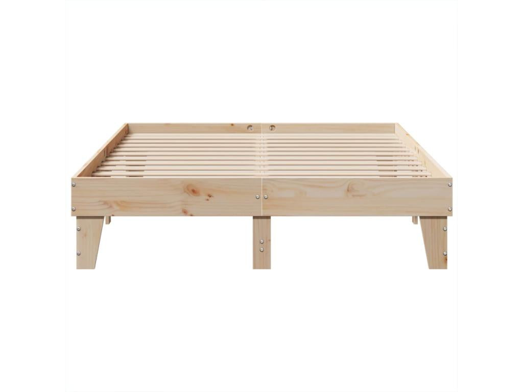 Bed frame without mattress 150x200 cm solid pine wood
