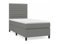 Homelumiere bed base with dark grey 80x200 mattress, fabric