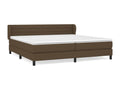 Upholstered bed base with mattress, dark brown, 200x200 cm