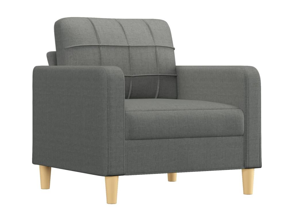 3-piece sofa set with cushions, dark grey fabric