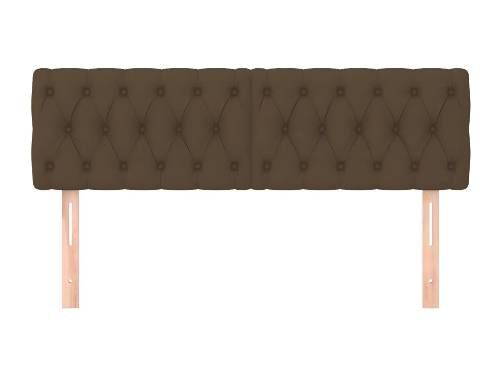 2-Piece Headboard Set, Dark Brown, 80x7x78/88 cm, Fabric