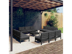 13-piece garden furniture set with anthracite cushions, pine wood