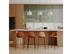 Set of 2 65cm kitchen island chairs in synthetic leather by Homelumiere