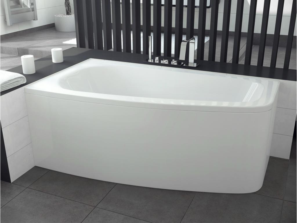 Homelumiere 150cm corner bathtub with apron - Left-hand opening