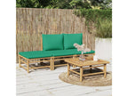4-piece garden furniture set with green cushions by Homelumiere