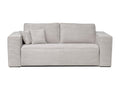 4-seater express convertible sofa in beige corduroy - 160 cm sleeping area - 16 cm mattress - Homelumiere II