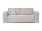 4-seater express convertible sofa in beige corduroy - 160 cm sleeping area - 16 cm mattress - Homelumiere II