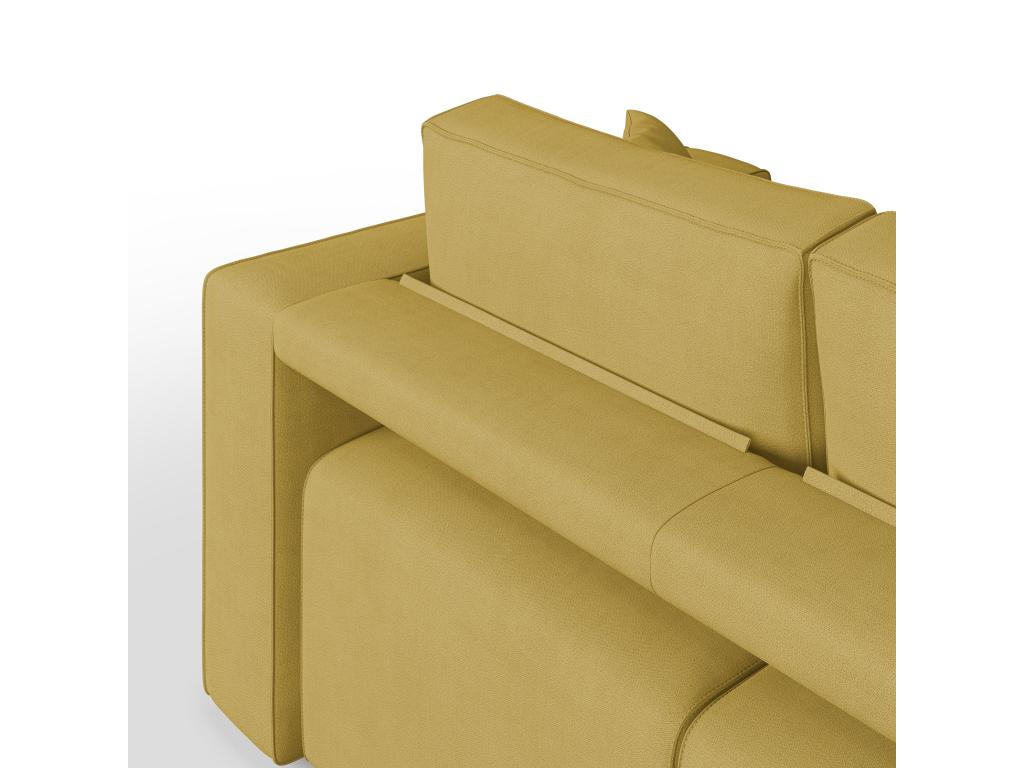 Homelumiere Sofa with 3 Pull-Out Seats in Soft Waterproof Fabric T02 245 cm Yellow
