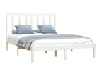 Bed frame without mattress, white, solid pine wood, 160x200 cm