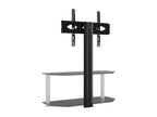 2-Tier Corner TV Stand for 32-70 Inch TVs, Black and Silver