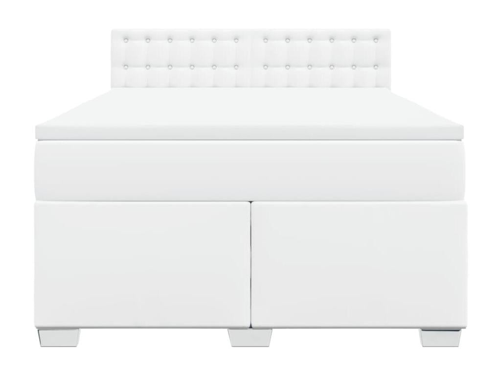 Homelumiere bed base with white 140x200cm faux leather mattress