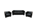 Living room 3-1-1 sofa set / Homelumiere - black faux leather