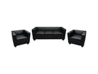Living room 3-1-1 sofa set / Homelumiere - black faux leather