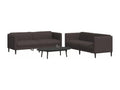 2-piece dark brown fabric sofa set