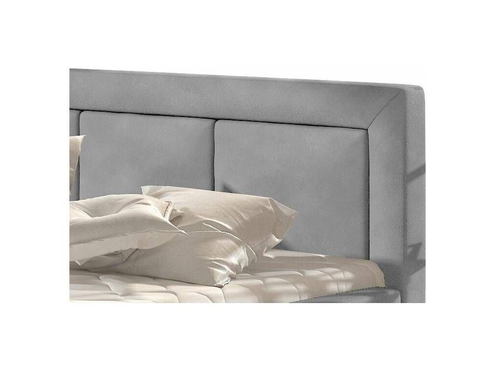 Large square square tufted grey velvet storage bed by Homelumiere - 4 sizes - 140x200