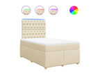 Homelumiere bed base with cream mattress 120x190 cm fabric