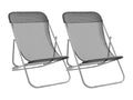 Folding beach chairs, set of 2, textilene, powder-coated steel