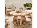 Homelumiere round wooden garden coffee table - indoor/outdoor 80cm