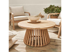 Homelumiere round wooden garden coffee table - indoor/outdoor 80cm