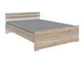 Children's bed in oak effect, San Homelumiere with white trim - L- 204 x H- 71 x W 146 cm