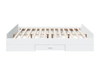 Bed frame with drawers, white, 180x200 cm, engineered wood