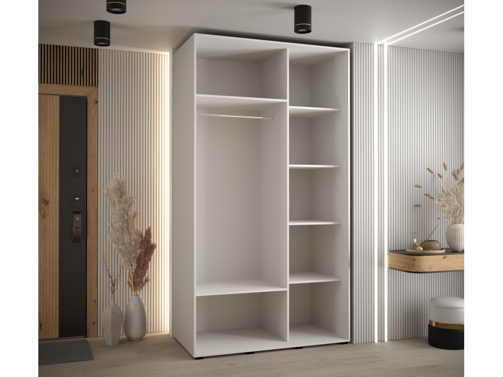 Homelumiere 1 Sliding Door Wardrobe 235.2/140/60 2 Doors White/Homelumiere/Silver