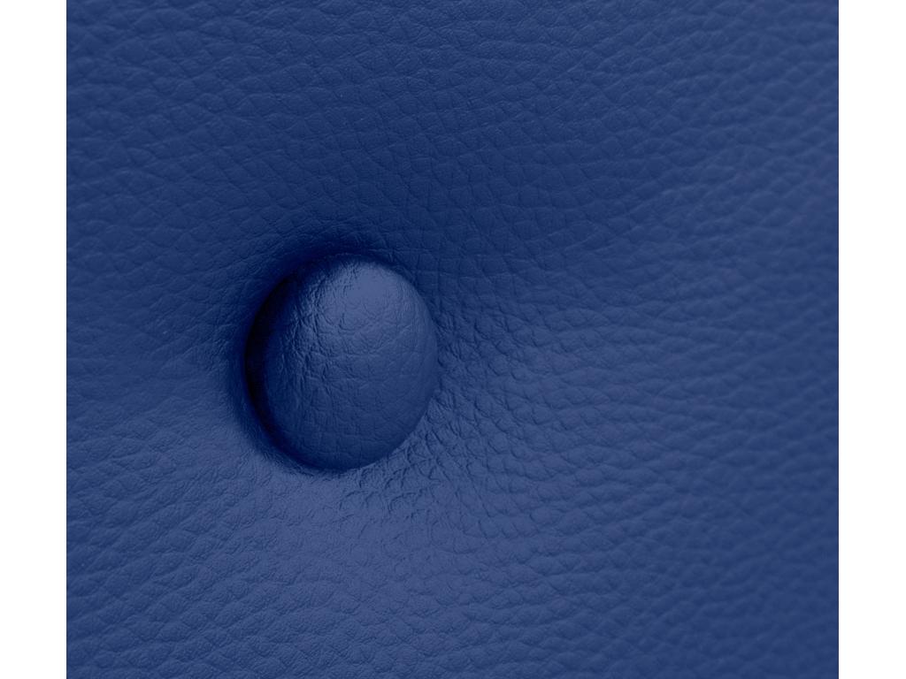 Homelumiere Smooth Faux Leather Headboard with Buttons 95x105cm with Legs for 90cm Beds - Blue