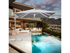 Adjustable cantilever parasol for garden and patio with 3x3 white LED lights - Homelumiere