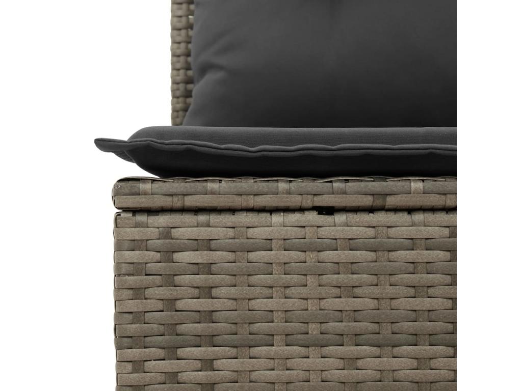 6-piece garden furniture set with grey resin wicker cushions