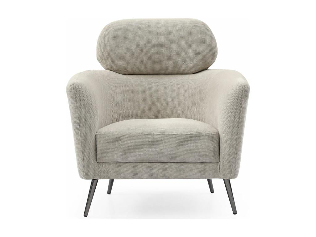 Modern armchair with high backrest, Homelumiere soft beige fabric