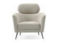 Modern armchair with high backrest, Homelumiere soft beige fabric
