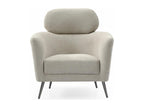 Modern armchair with high backrest, Homelumiere soft beige fabric