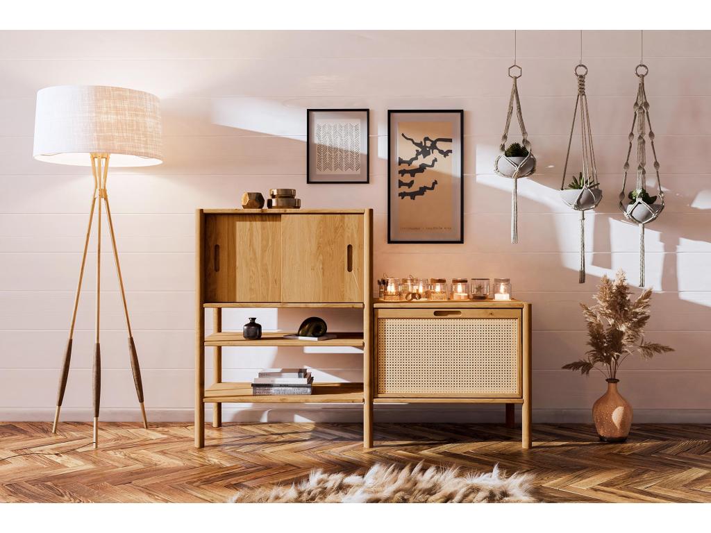 Delimoa - Solid oak wood shelf with natural oiled finish 39526ODQU